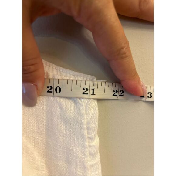 NEW Nicole Miller 100% Linen A-line Dress XL Nautical Natural Fiber Minimalist V - Picture 6 of 7